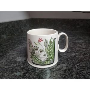 Anthropologie Florence Balducci Letter J Monogram Lg Mug Botanical Retired